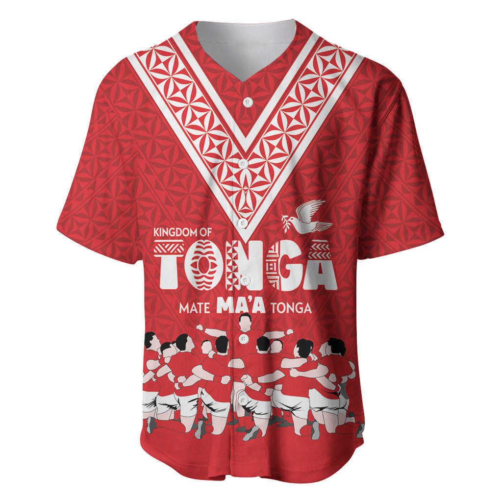 Mate Ma'a Tonga Custom Baseball Jersey Tongan Sipi Tau Ngatu Inspired Red