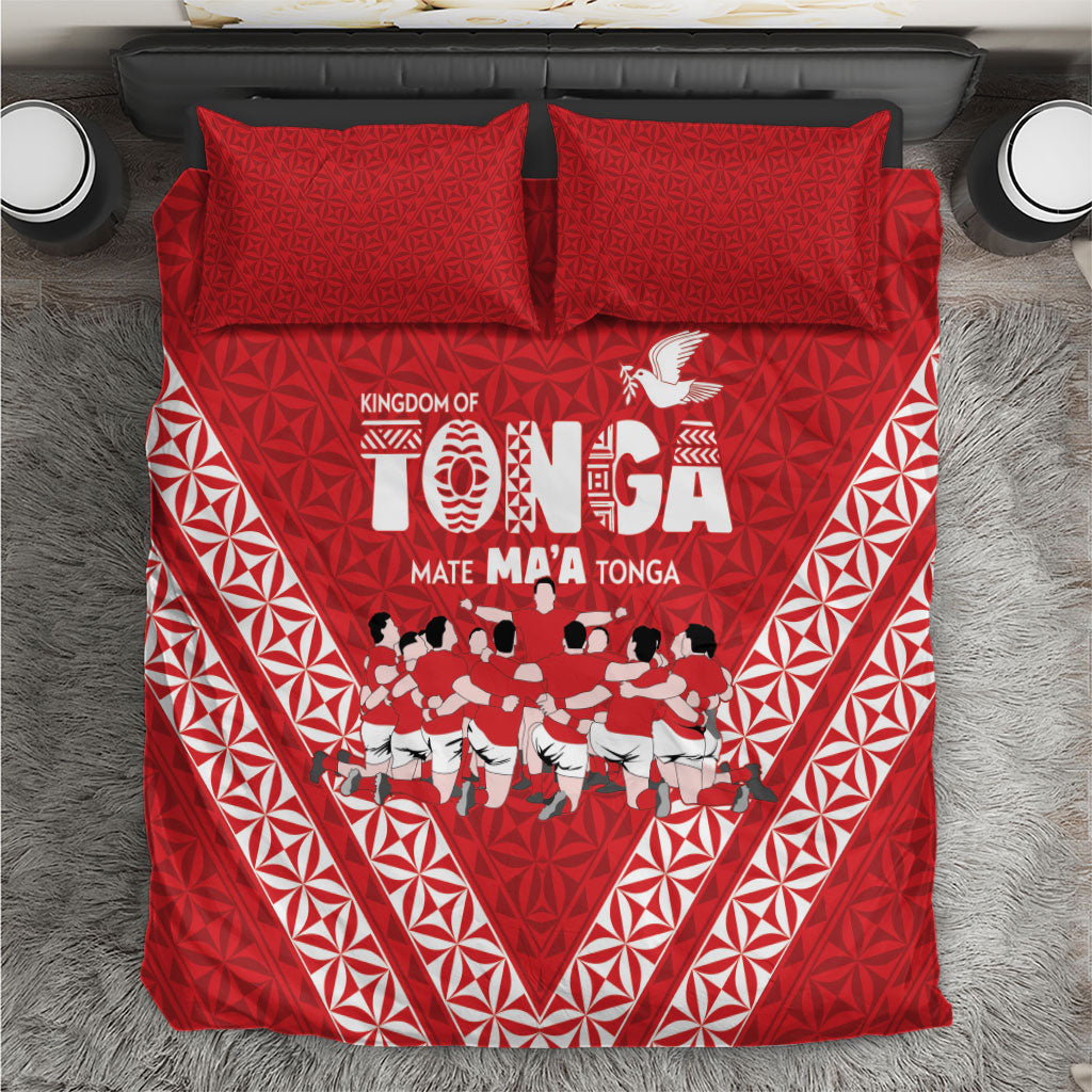 Mate Ma'a Tonga Bedding Set Tongan Sipi Tau Ngatu Inspired Red