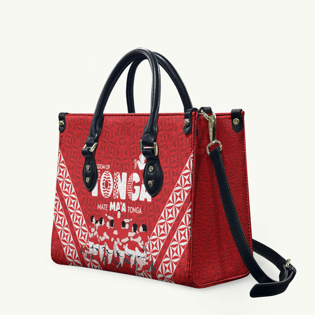 Mate Ma'a Tonga Leather Bag Tongan Sipi Tau Ngatu Inspired Red