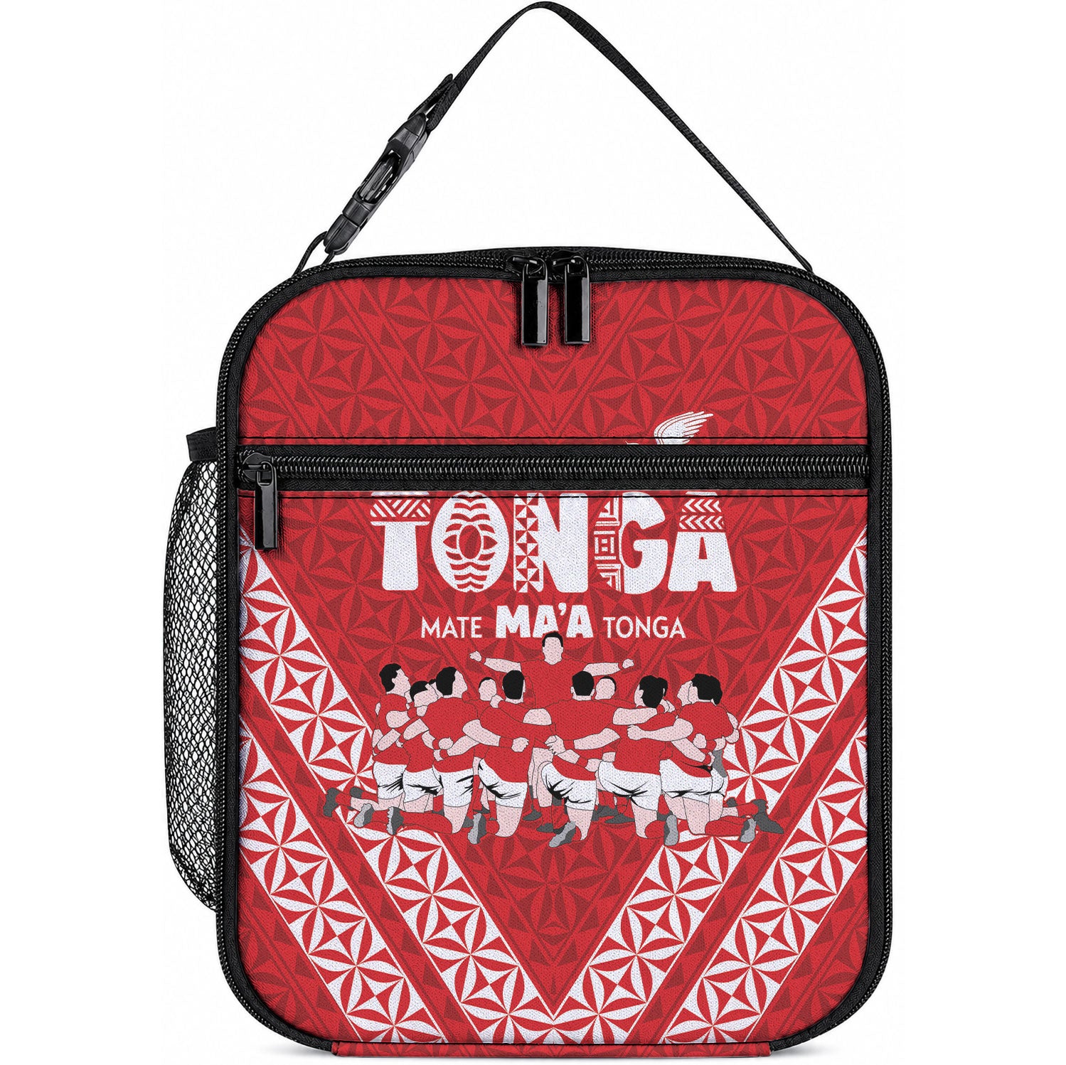 Mate Ma'a Tonga Lunch Bag Tongan Sipi Tau Ngatu Inspired Red
