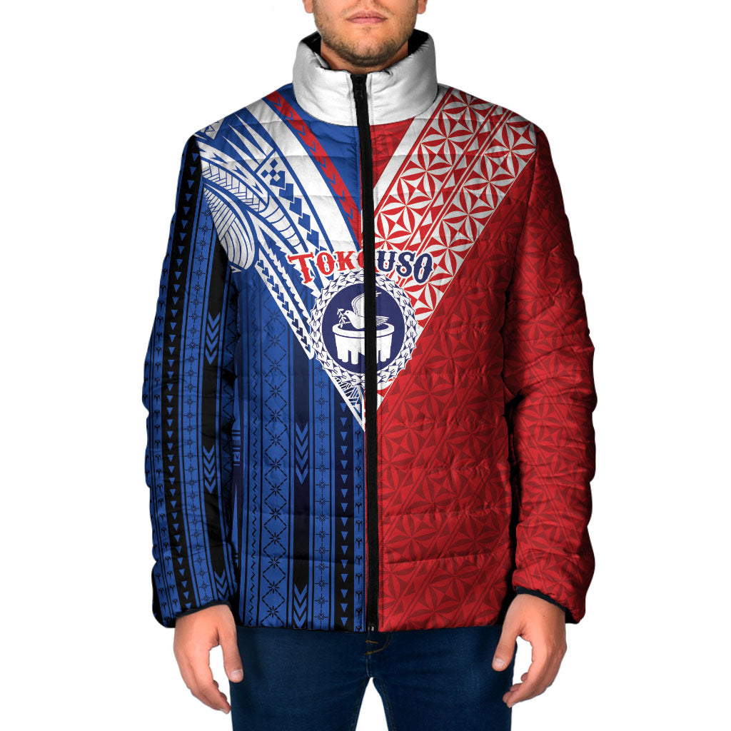 TokoUso Samoa Tonga Personalised Padded Jacket Pacific Brotherhood Tribal Pattern