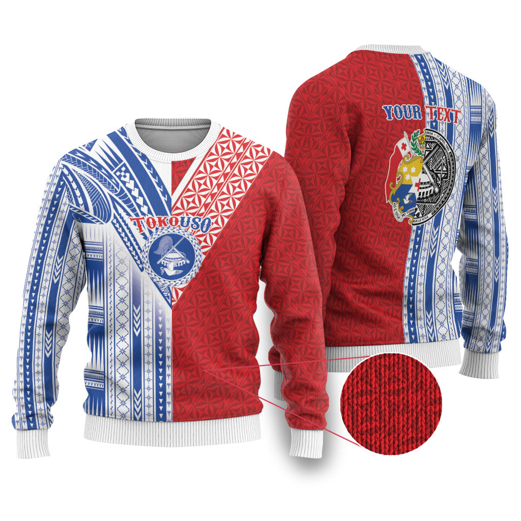 TokoUso American Samoa Tonga Personalised Ugly Christmas Sweater Pacific Brotherhood Tribal Pattern