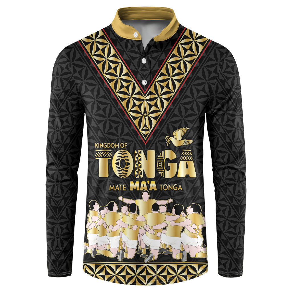 Mate Ma'a Tonga Custom Button Sweatshirt Tongan Sipi Tau Ngatu Inspired Black LT9 Black - Polynesian Pride