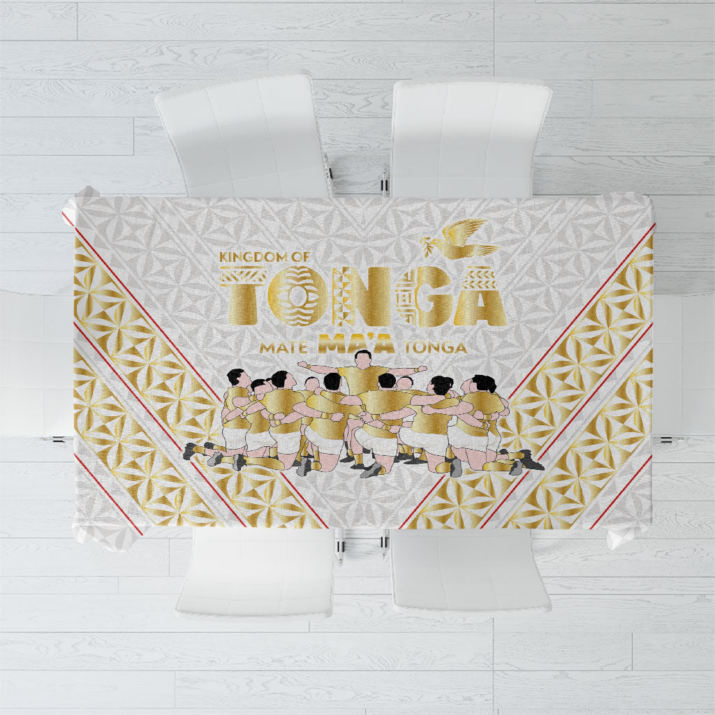 Mate Ma'a Tonga Tablecloth Tongan Sipi Tau Ngatu Inspired Gold