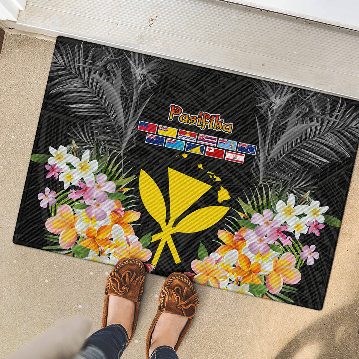 Pasifika Vibes Festival 2024 Rubber Doormat Kanaka Maoli With Hawaiian Islands