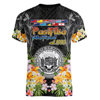 Pasifika Vibes Festival 2024 Women V Neck T Shirt Kanaka Maoli With Hawaiian Islands LT9 - Polynesian Pride