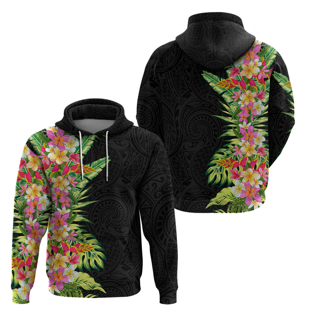 Hawaii Tropical Flowers Tribal Pattern Hoodie No1 LT9 - Polynesian Pride