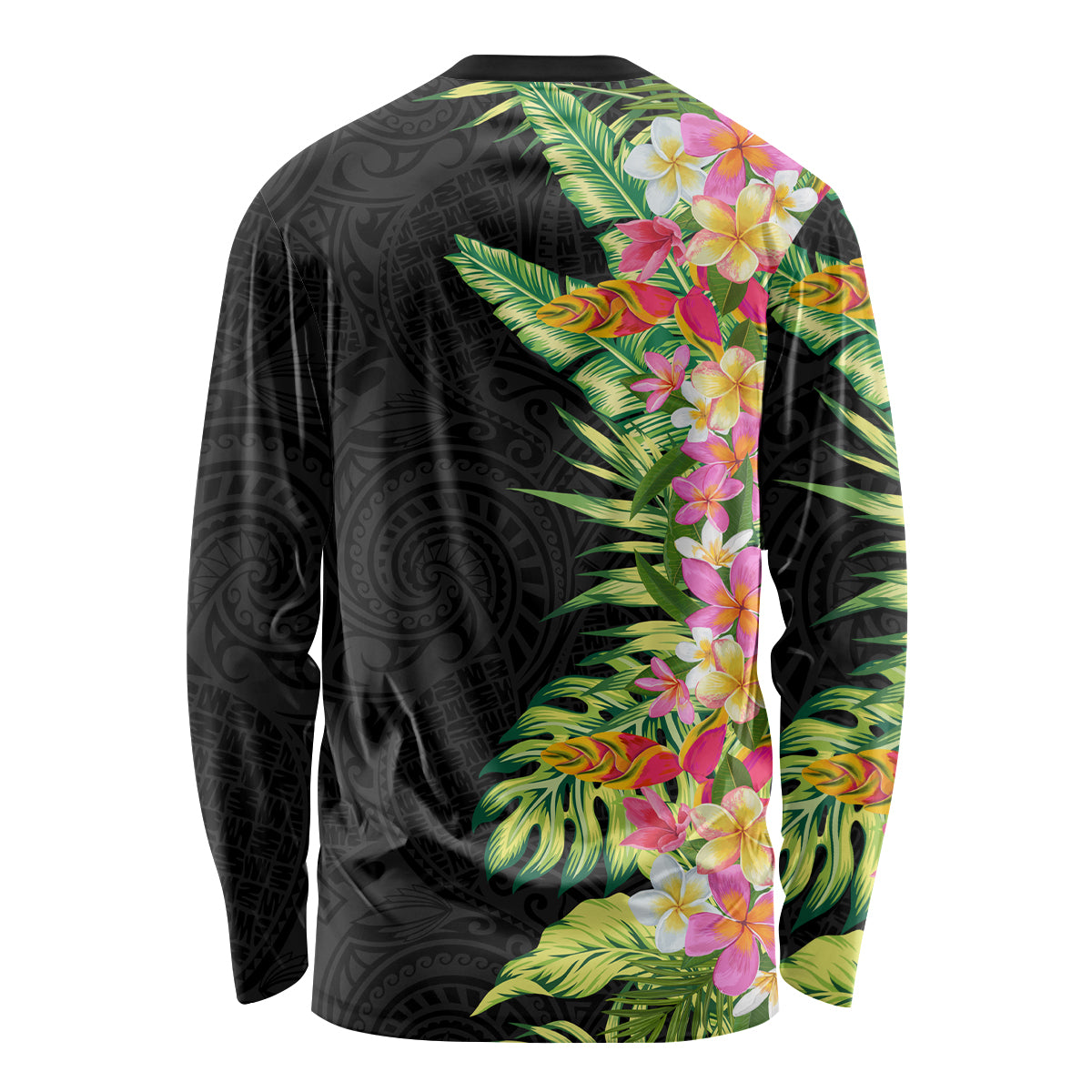 Hawaii Tropical Flowers Tribal Pattern Long Sleeve Shirt No1 LT9 - Polynesian Pride
