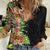 Hawaii Tropical Flowers Tribal Pattern Women Casual Shirt No1 LT9 Female Black - Polynesian Pride