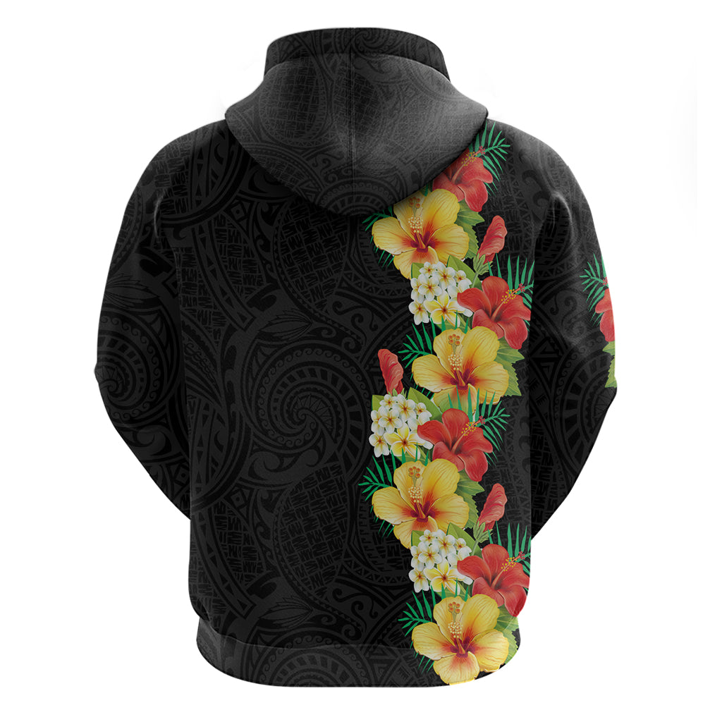 Hawaii Tropical Flowers Tribal Pattern Zip Hoodie No2 LT9 - Polynesian Pride