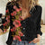 Hawaii Tropical Flowers Tribal Pattern Women Casual Shirt No4 LT9 Female Black - Polynesian Pride