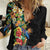 Hawaii Tropical Flowers Tribal Pattern Women Casual Shirt No5 LT9 Female Black - Polynesian Pride
