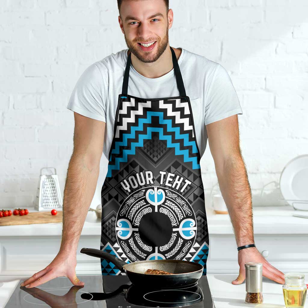 Personalised Aotearoa Niho Taniwha Motif Apron Blue Style LT9 - Polynesian Pride