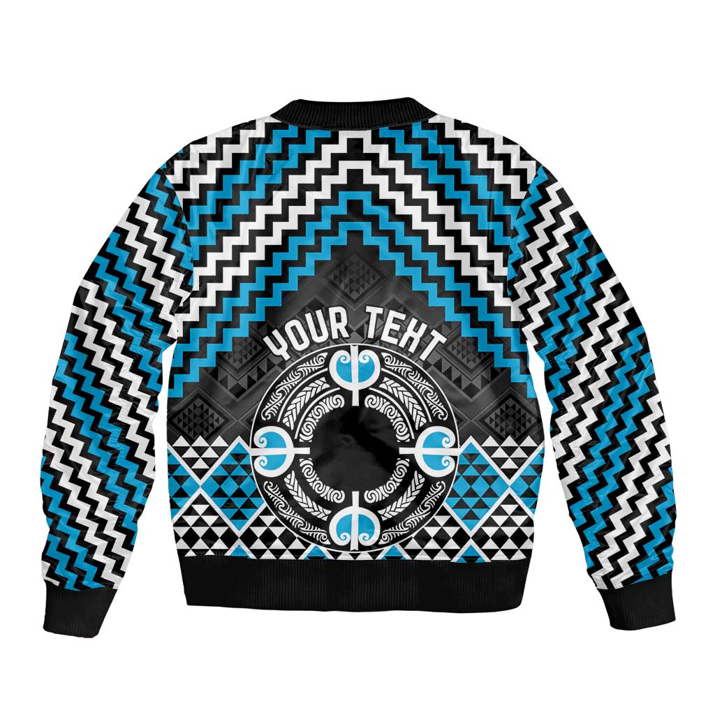 Personalised Aotearoa Niho Taniwha Motif Bomber Jacket Blue Style