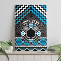 Personalised Aotearoa Niho Taniwha Motif Canvas Wall Art Blue Style