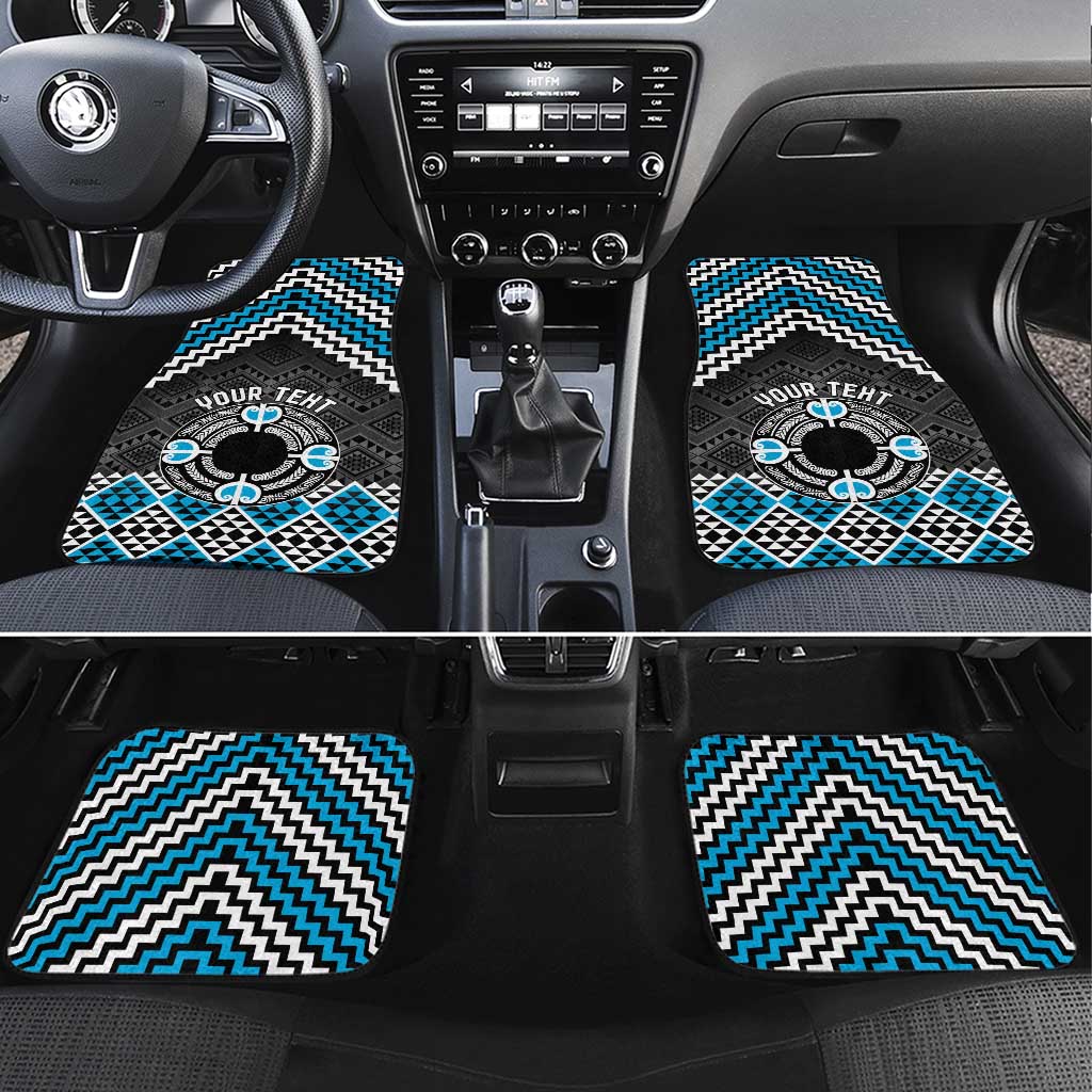 Personalised Aotearoa Niho Taniwha Motif Car Mats Blue Style