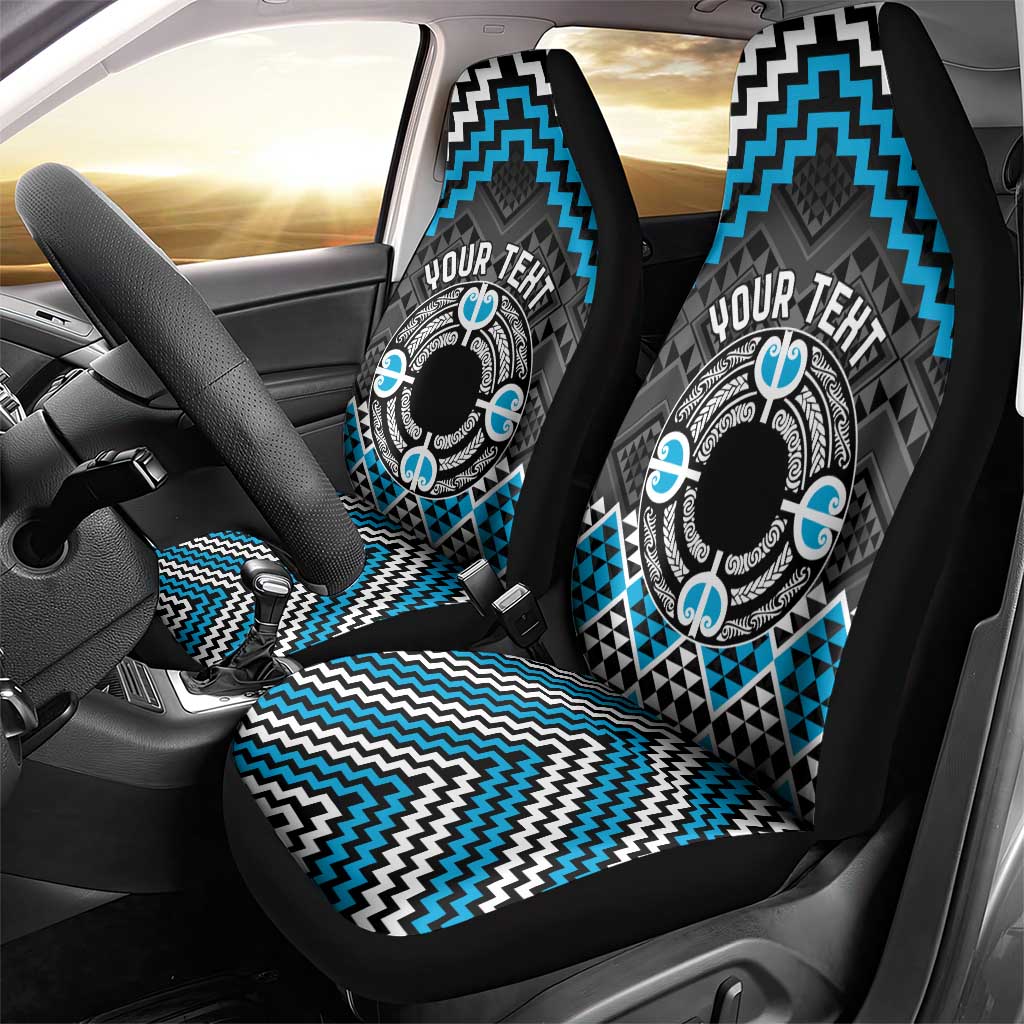 Personalised Aotearoa Niho Taniwha Motif Car Seat Cover Blue Style