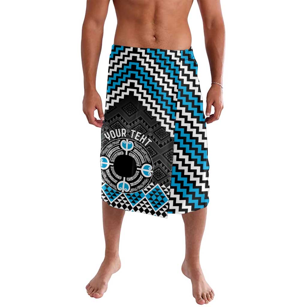 Personalised Aotearoa Niho Taniwha Motif Lavalava Blue Style