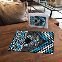 Personalised Aotearoa Niho Taniwha Motif Puzzle Blue Style - Polynesian Pride