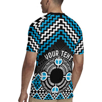 Personalised Aotearoa Niho Taniwha Motif Rugby Jersey Blue Style