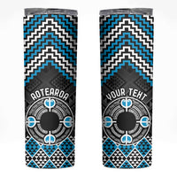 Personalised Aotearoa Niho Taniwha Motif Skinny Tumbler Blue Style