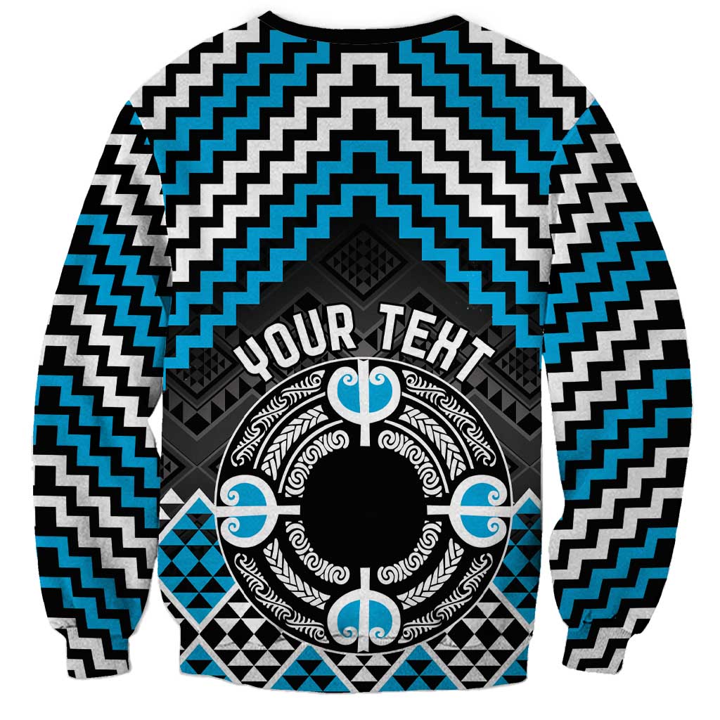 Personalised Aotearoa Niho Taniwha Motif Sweatshirt Blue Style