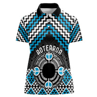 Personalised Aotearoa Niho Taniwha Motif Women Polo Shirt Blue Style