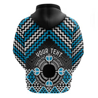 Personalised Aotearoa Niho Taniwha Motif Zip Hoodie Blue Style