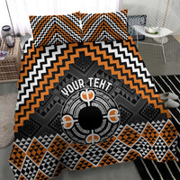 Personalised Aotearoa Niho Taniwha Motif Bedding Set Gold Style