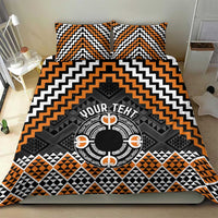 Personalised Aotearoa Niho Taniwha Motif Bedding Set Gold Style