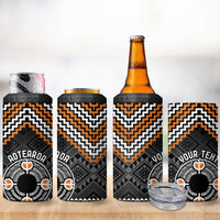 Personalised Aotearoa Niho Taniwha Motif 4 in 1 Can Cooler Tumbler Gold Style