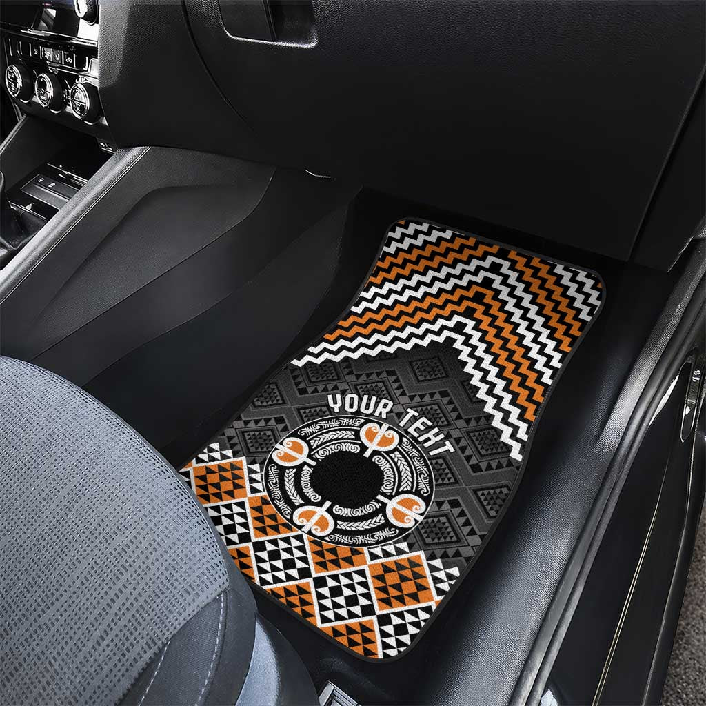 Personalised Aotearoa Niho Taniwha Motif Car Mats Gold Style