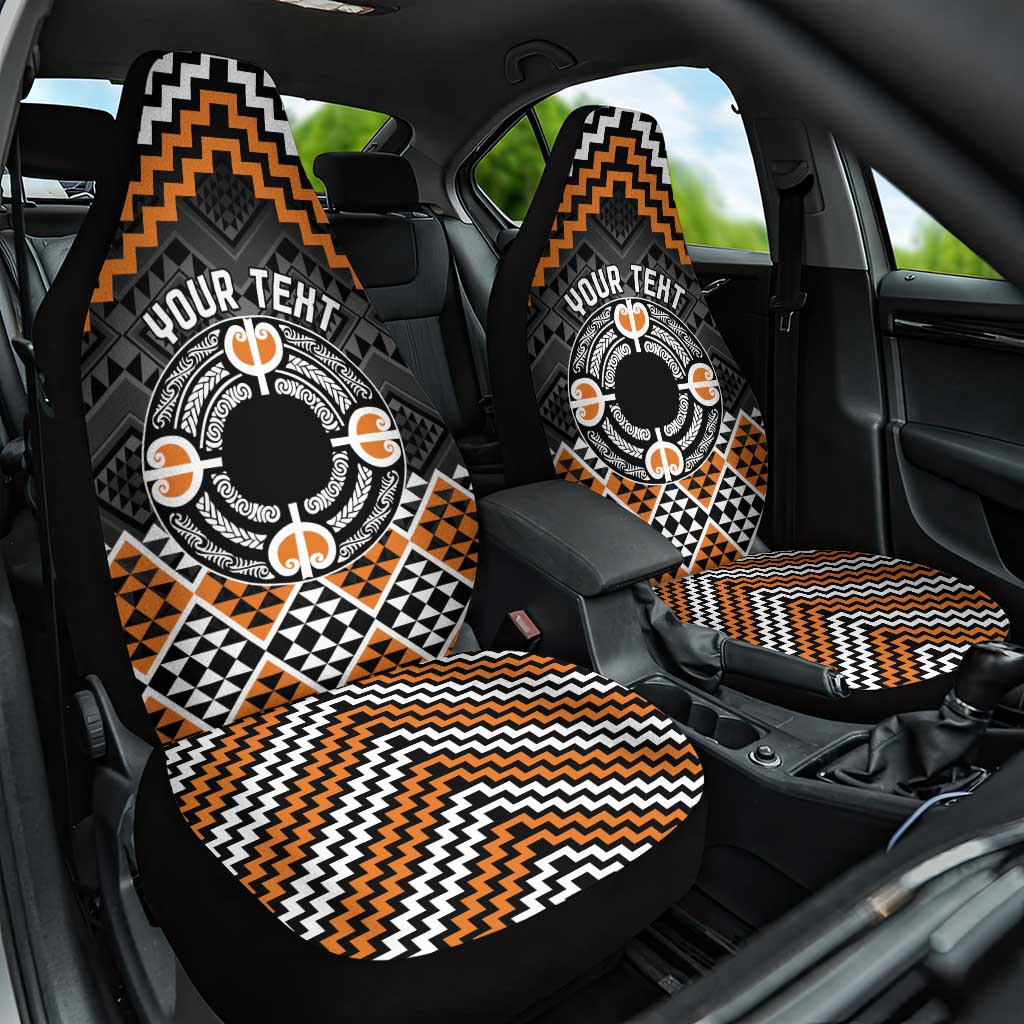 Personalised Aotearoa Niho Taniwha Motif Car Seat Cover Gold Style LT9 One Size Gold - Polynesian Pride