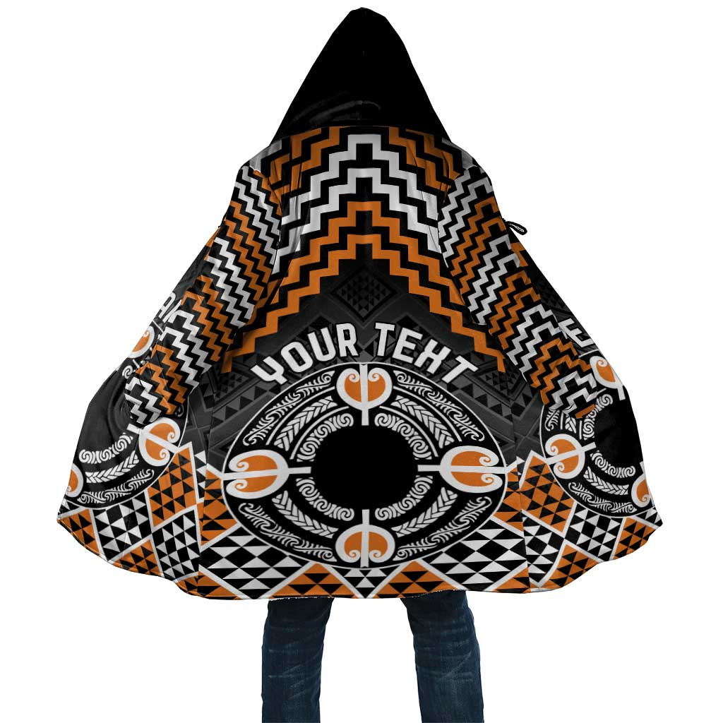 Personalised Aotearoa Niho Taniwha Motif Cloak Gold Style - Polynesian Pride