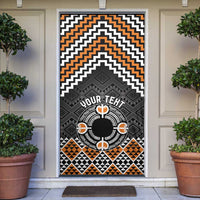 Personalised Aotearoa Niho Taniwha Motif Door Cover Gold Style - Polynesian Pride