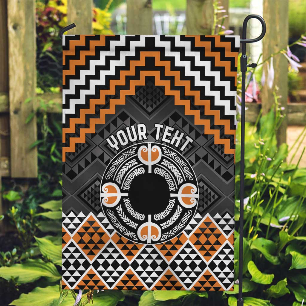 Personalised Aotearoa Niho Taniwha Motif Garden Flag Gold Style