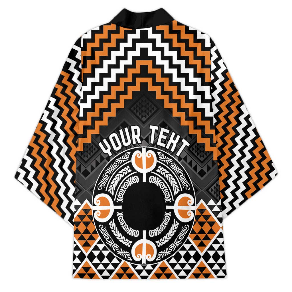 Personalised Aotearoa Niho Taniwha Motif Kimono Gold Style - Polynesian Pride