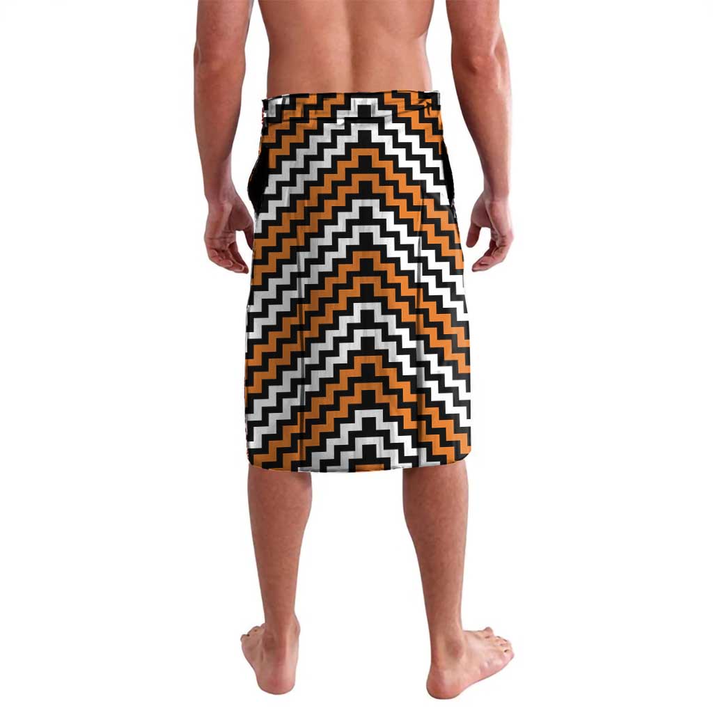 Personalised Aotearoa Niho Taniwha Motif Lavalava Gold Style