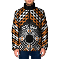 Personalised Aotearoa Niho Taniwha Motif Padded Jacket Gold Style - Polynesian Pride