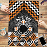 Personalised Aotearoa Niho Taniwha Motif Puzzle Gold Style - Polynesian Pride