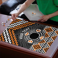 Personalised Aotearoa Niho Taniwha Motif Puzzle Gold Style - Polynesian Pride
