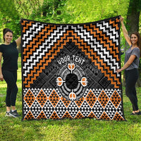Personalised Aotearoa Niho Taniwha Motif Quilt Gold Style