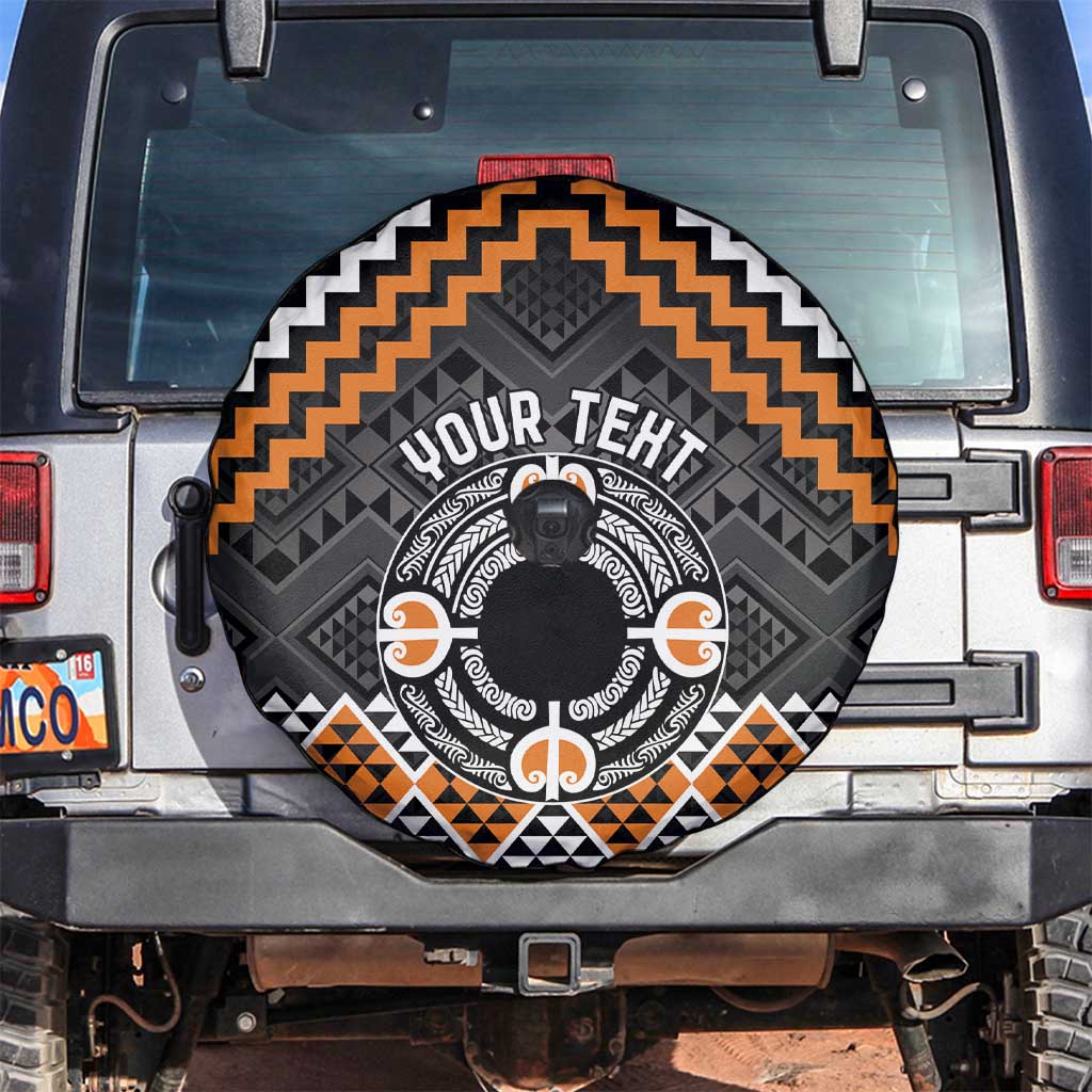 Personalised Aotearoa Niho Taniwha Motif Spare Tire Cover Gold Style LT9 Gold - Polynesian Pride