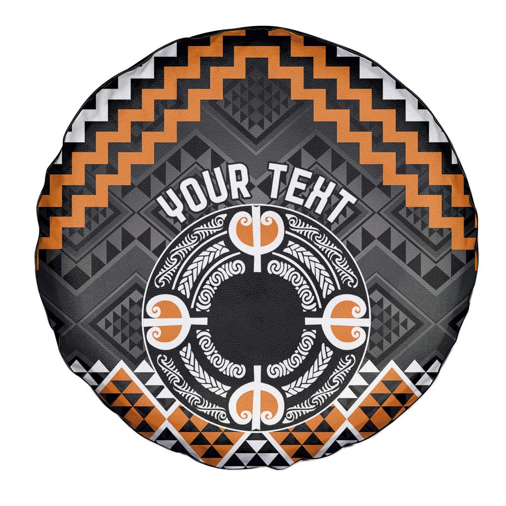 Personalised Aotearoa Niho Taniwha Motif Spare Tire Cover Gold Style