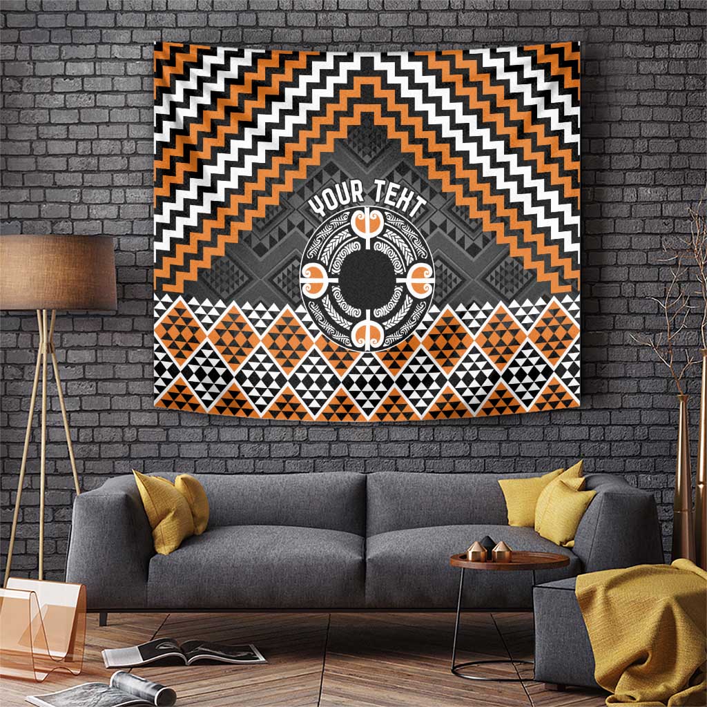 Personalised Aotearoa Niho Taniwha Motif Tapestry Gold Style LT9 Gold - Polynesian Pride