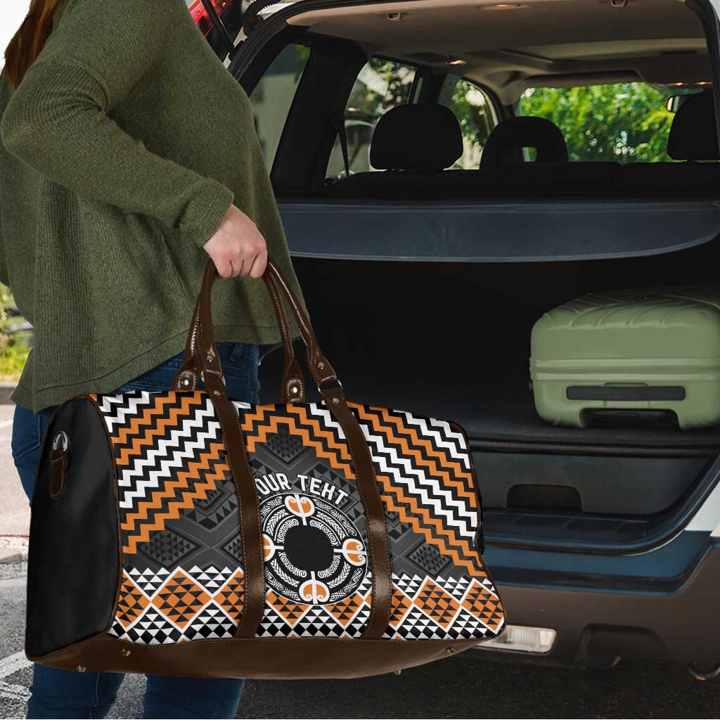 Personalised Aotearoa Niho Taniwha Motif Travel Bag Gold Style - Polynesian Pride