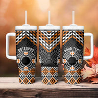 Personalised Aotearoa Niho Taniwha Motif Tumbler With Handle Gold Style