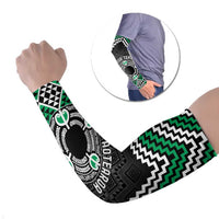 Personalised Aotearoa Niho Taniwha Motif Arm Sleeves Green Style - Polynesian Pride