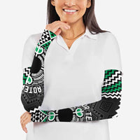 Personalised Aotearoa Niho Taniwha Motif Arm Sleeves Green Style - Polynesian Pride