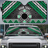 Personalised Aotearoa Niho Taniwha Motif Auto Sun Shade Green Style - Polynesian Pride